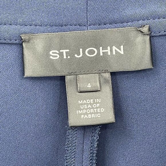 St. John Tapered Ankle Pants Business Career Office Casual Navy Blue Women 4 - Picture 6 of 7